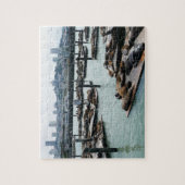 San Francisco en Pier 39 Zee Lions City Skyline Legpuzzel (Verticaal)