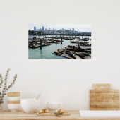 San Francisco en Pier 39 Zee Lions City Skyline Poster (Keuken)