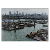 San Francisco en Pier 39 Zee Lions City Skyline Snijplank (Voorkant)