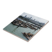 San Francisco en Pier 39 Zee Lions City Skyline Tegeltje (Zijkant)