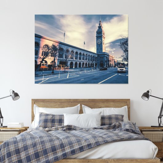 San Francisco Ferry Building Canvas Afdruk (Insitu (Slaapkamer))