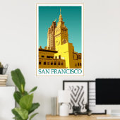 San Francisco Ferry Building - Pop Art Poster (Thuiskantoor)