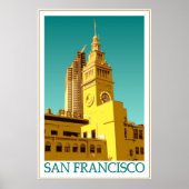 San Francisco Ferry Building - Pop Art Poster (Voorkant)