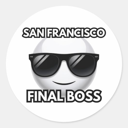San Francisco Final Boss Cool Emoji Sticker (Voorkant)