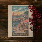 San Francisco Fisherman's Wharf, Parijs van het We Briefkaart