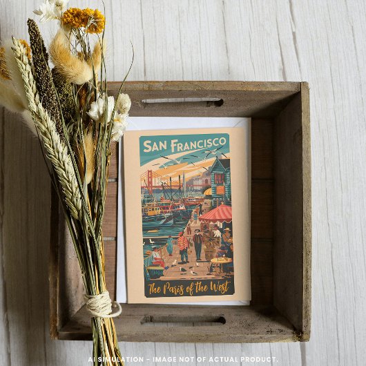 San Francisco Fisherman's Wharf, Parijs van het We Briefkaart