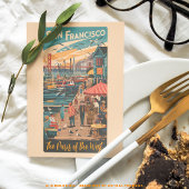San Francisco Fisherman's Wharf, Parijs van het We Briefkaart
