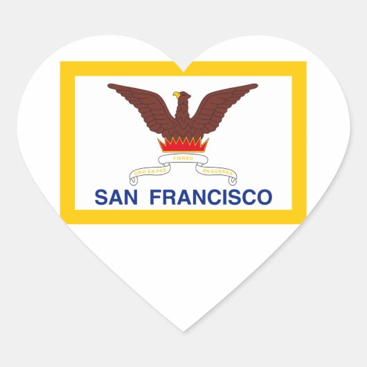 San Francisco Flag Hart Sticker (Voorkant)