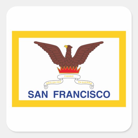 San Francisco Flag Vierkante Sticker (Voorkant)