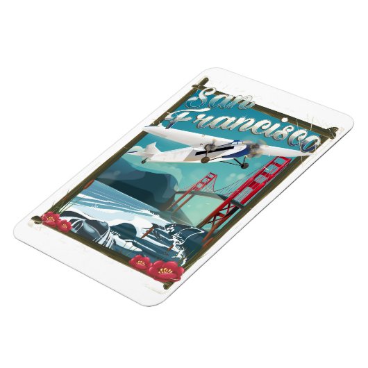 San Francisco Flight travel poster Magneet (Linkerzijde)