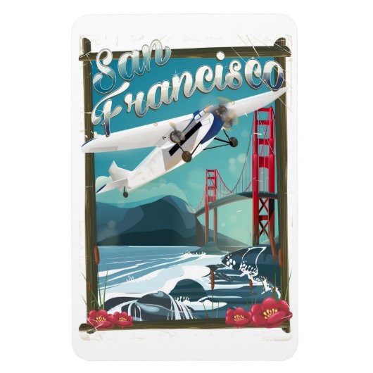 San Francisco Flight travel poster Magneet (Verticaal)