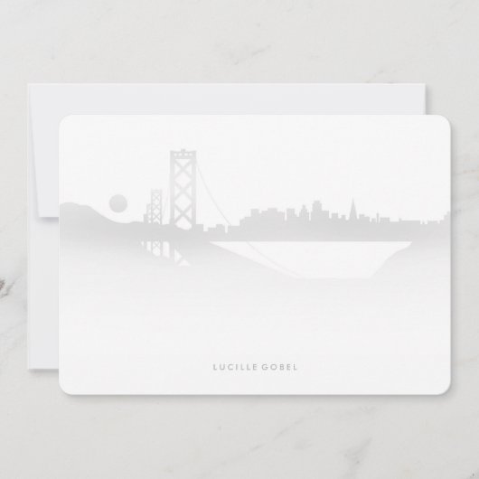 San Francisco Fog Modern Persoonlijke Stationery Notitiekaartje (Voorkant)