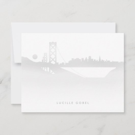 San Francisco Fog Modern Persoonlijke Stationery Notitiekaartje (Voorkant)