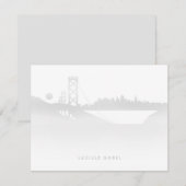 San Francisco Fog Modern Persoonlijke Stationery Notitiekaartje (Voorkant / Achterkant)