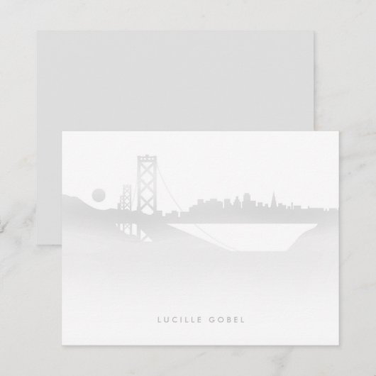 San Francisco Fog Modern Persoonlijke Stationery Notitiekaartje (Voorkant / Achterkant)