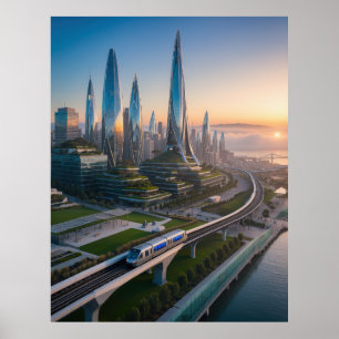 San Francisco Futuristische Stad 2026 Poster