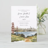 San Francisco Gate Bestemming Skyline Bruiloft Kaart (Staand voorkant)
