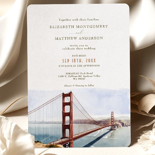 San Francisco Gate Destination Wedding Invitation Kaart