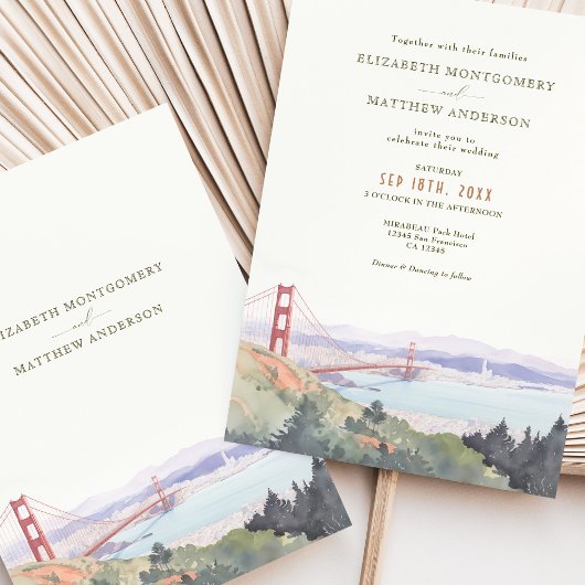 San Francisco Gate Destination Wedding Invitation Kaart