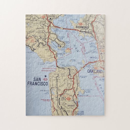 San Francisco Gebiedskaart Jigsaw Puzzle Legpuzzel (Verticaal)