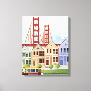 San Francisco   Gedekte dames Canvas Afdruk