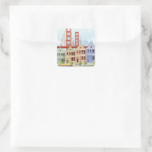 San Francisco | Gedekte dames Vierkante Sticker (Tas)