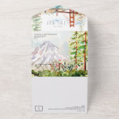 San Francisco geïllustreerde bruiloft All In One Uitnodiging (Buitenkant)