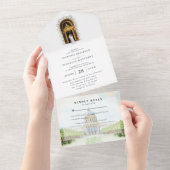 San Francisco geïllustreerde bruiloft All In One Uitnodiging (Afscheurbaar)