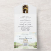 San Francisco geïllustreerde bruiloft All In One Uitnodiging (Binnen)