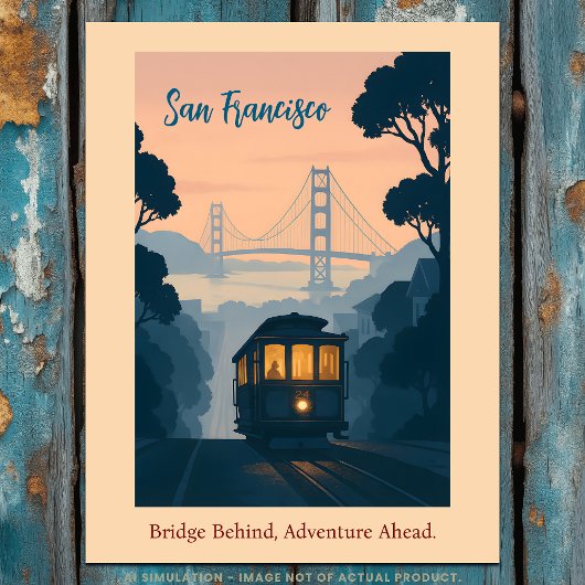  San Francisco GGB, Schilderachtig reizen met de k Briefkaart