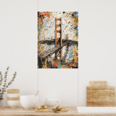 San Francisco Golden Gate Abstracte Druppel Schild Poster (Keuken)