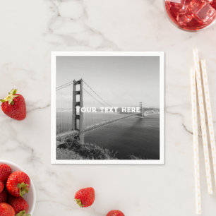 San Francisco Golden Gate Black en White Vintage Servet
