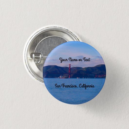San Francisco Golden Gate Bridge #1 Pinback Button (Voorkant /achterkant)