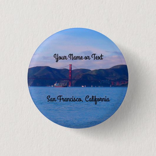 San Francisco Golden Gate Bridge #1 Pinback Button (Voorkant)