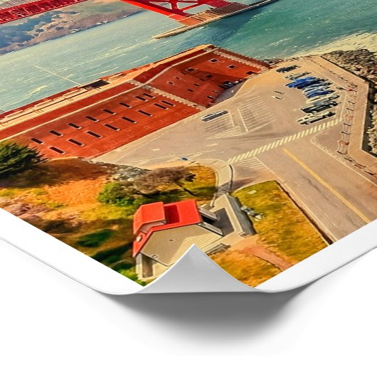 San Francisco, Golden Gate Bridge 2 Reisposter Poster (Hoek)