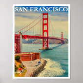 San Francisco, Golden Gate Bridge 2 Reisposter Poster (Voorkant)