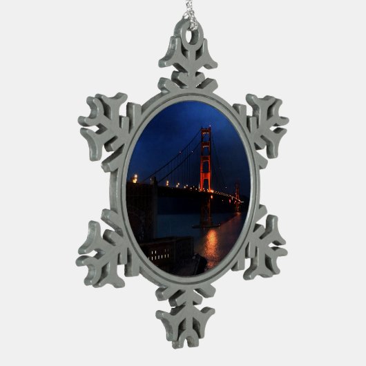 San Francisco Golden Gate Bridge #6 Tin Sneeuwvlok Ornament (Links)