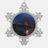 San Francisco Golden Gate Bridge #6 Tin Sneeuwvlok Ornament (Voorkant)