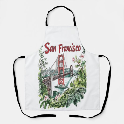 San Francisco Golden Gate Bridge Aquarelontwerp Schort (Voorkant)