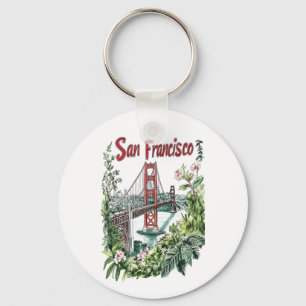 San Francisco Golden Gate Bridge Aquarelontwerp Sleutelhanger