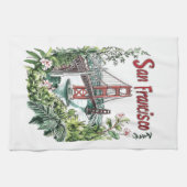 San Francisco Golden Gate Bridge Aquarelontwerp Theedoek (Horizontaal)