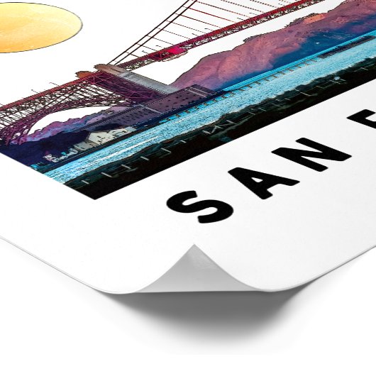 San Francisco Golden Gate Bridge Architecture Art Poster (Hoek)