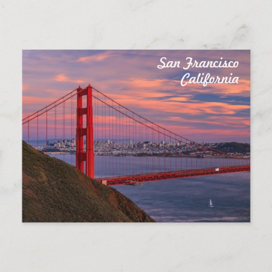San Francisco Golden Gate Bridge at sunset Briefkaart (Voorkant)
