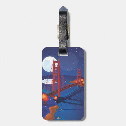 San Francisco Golden Gate Bridge Bagagelabel (Achterkant verticaal)