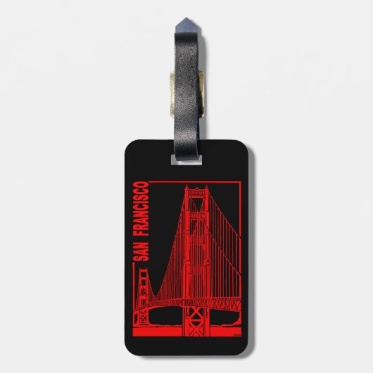 San Francisco-Golden Gate Bridge Bagagelabel (Achterkant verticaal)