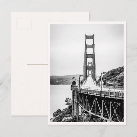 San Francisco Golden Gate Bridge Black & White Briefkaart (Voorkant / Achterkant)