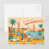 San Francisco Golden Gate Bridge Briefkaart (Voorkant / Achterkant)