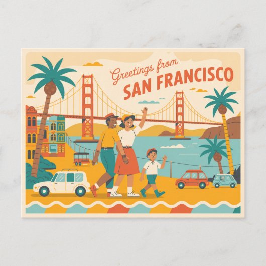 San Francisco Golden Gate Bridge Briefkaart (Voorkant)