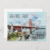 San Francisco Golden Gate Bridge Briefkaart (Voorkant / Achterkant)