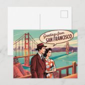 San Francisco Golden Gate Bridge Briefkaart (Voorkant / Achterkant)